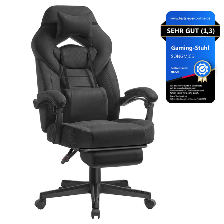 SONGMICS Gaming-Stuhl, Bürostuhl, Computerstuhl, ergonomisches Design, mit Fussstütze, verstellbares