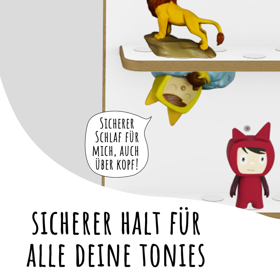 Regal für Toniebox, Wandregal für Tonie Figuren, Aufbewahrung für Tonies, Halterung für Toniebox (Be