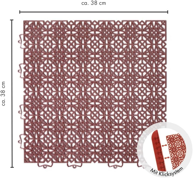 andiamo Terra Sol Terassenfliesen Klicksystem - Kunststoffplatten Aussenbereich für Balkon - Terasse