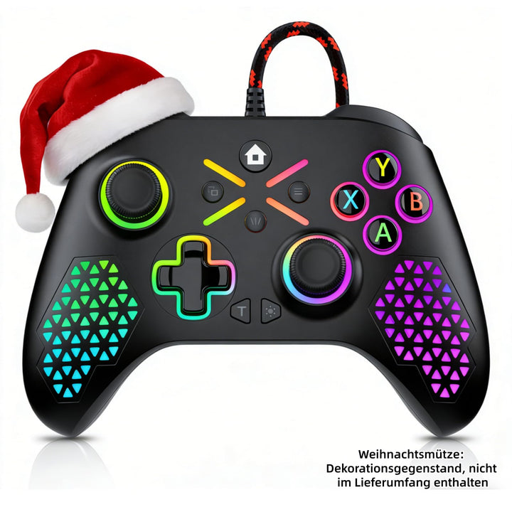 Gamrombo RGB Wired Controller für Xbox Series X|S, Xbox One, Kompatibel mit PCs, Gamepad mit Turbo &