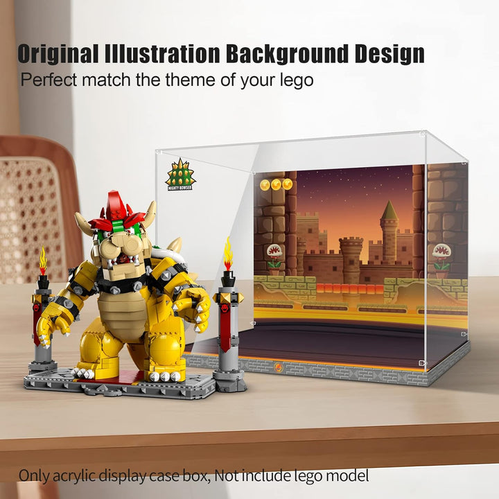 cooldac Acryl Vitrine Box für Lego 71411 Super Mario Der mächtige Bowser, staubdicht Transparent Cle