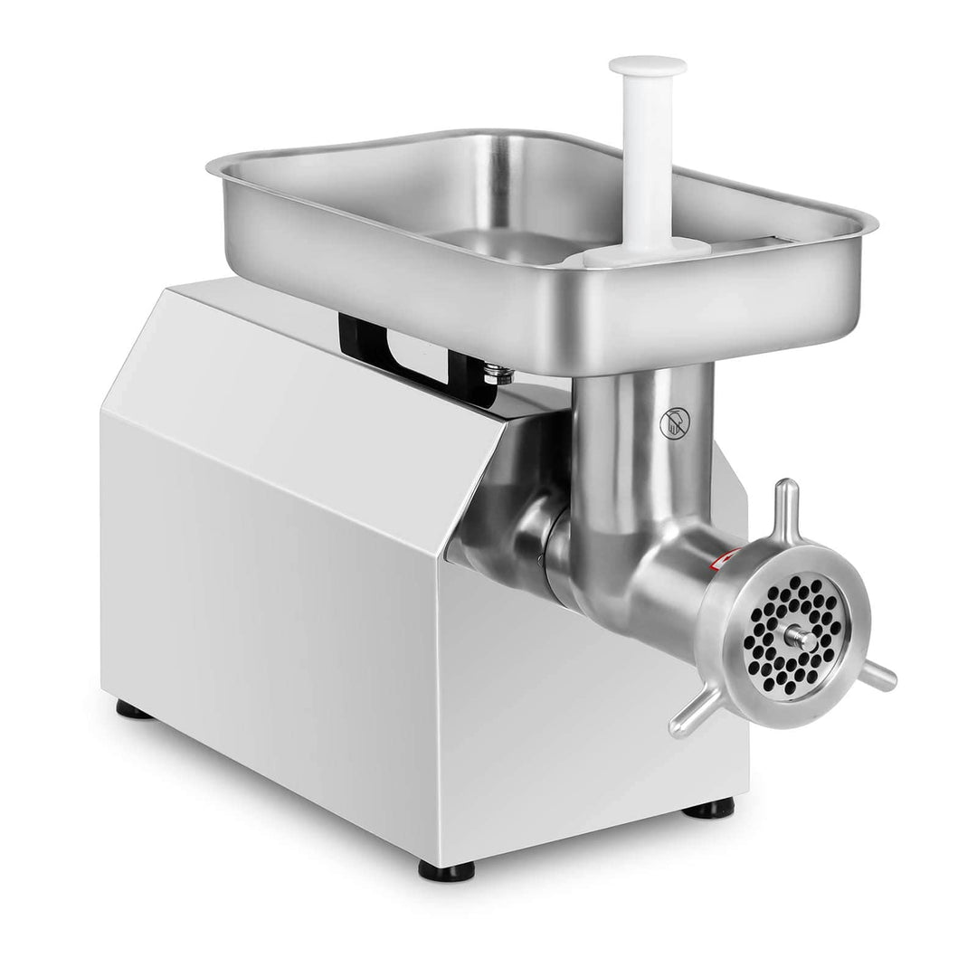 Royal Catering Fleischwolf elektrisch Edelstahl 1100 W 480 kg/h inkl. 2 Lochscheiben (Ø 4,5 / 8 mm)