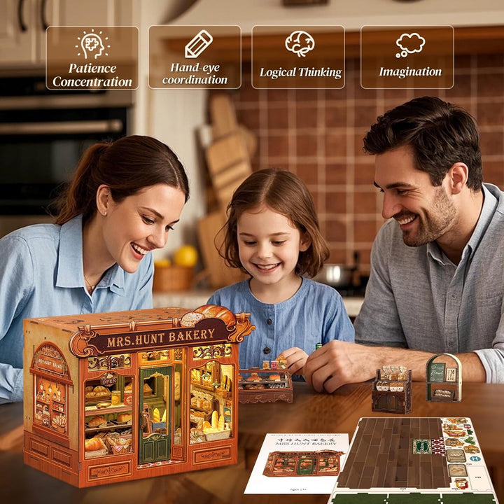 Cutefun Book Nook Kit - DIY Häuser LED-Beleuchtung - Miniature House Holzmodell Puppenhaus- 3D Holz