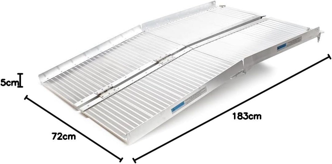 Rollstuhlrampe Rollirampe Auffahrschiene 2X faltbar Aluminium 183cm 270kg Kofferrampe