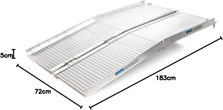 Rollstuhlrampe Rollirampe Auffahrschiene 2X faltbar Aluminium 183cm 270kg Kofferrampe