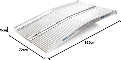 Rollstuhlrampe Rollirampe Auffahrschiene 2X faltbar Aluminium 183cm 270kg Kofferrampe