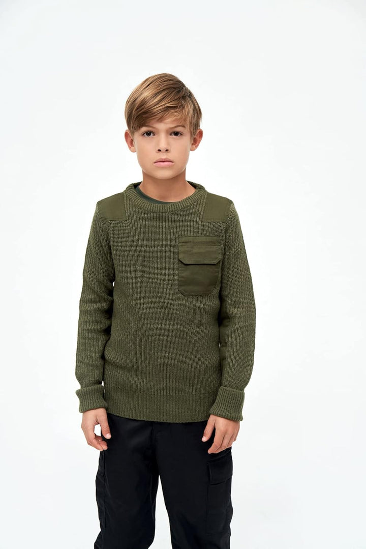 Brandit Kids BW Pullover, Grössen 122 bis 176 122-128 Olive, 122-128 Olive