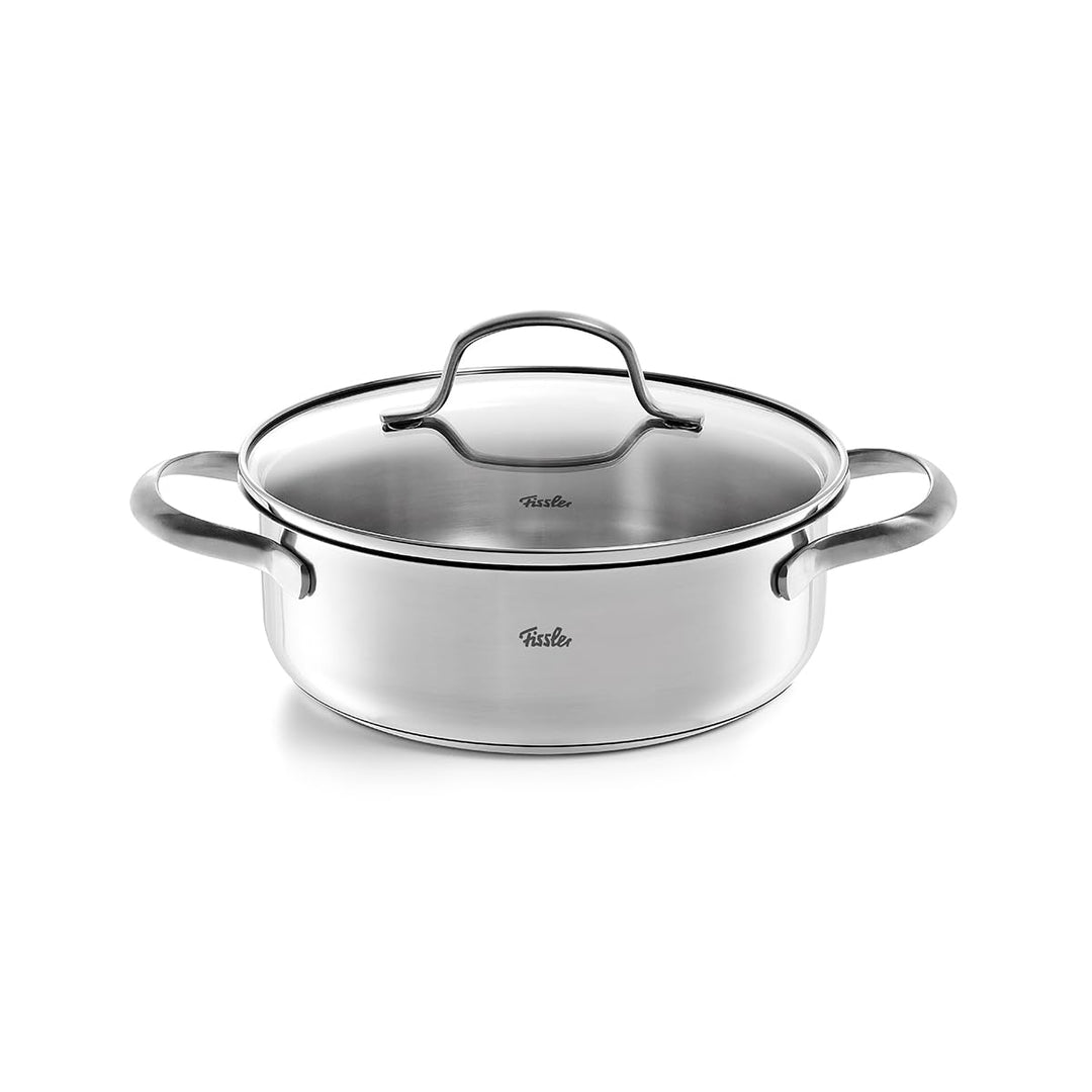 Fissler San Francisco / Edelstahl-Bratentopf (1,2 L - Ø 16 cm) Bräter mit Glas-Deckel, Schüttrand, e