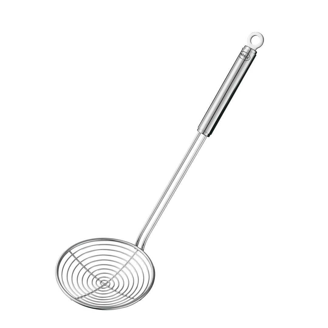RÖSLE Seihlöffel, Hochwertiger Abseihlöffel mit Rundgriff, 12 cm, Edelstahl 18/10, spülmaschinengeei