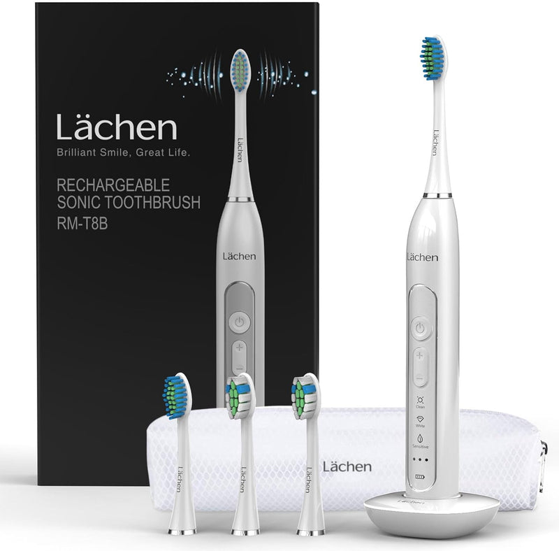 Lächen Sonic elektrische Zahnbürste Schallzahnbürste - RM-T8B， mit 4 Aufsteckbürsten und Timer, 3 Mo