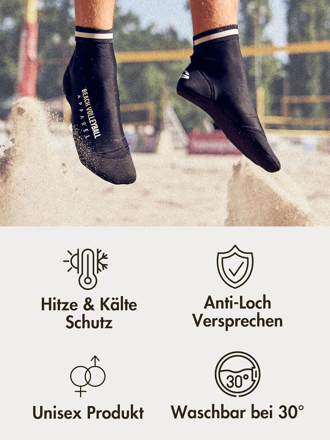 Momevo Beachmates Beachvolleyball Socken - schützende Beachsocken aus Neopren und Elasthan - idealer