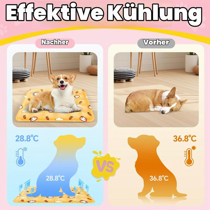 Kühlmatte Hund Katze 2 Stück Kühlmatte für Hunde 40 x 50cm Hundekühlmatte Selbstkühlend Waschbar Hun