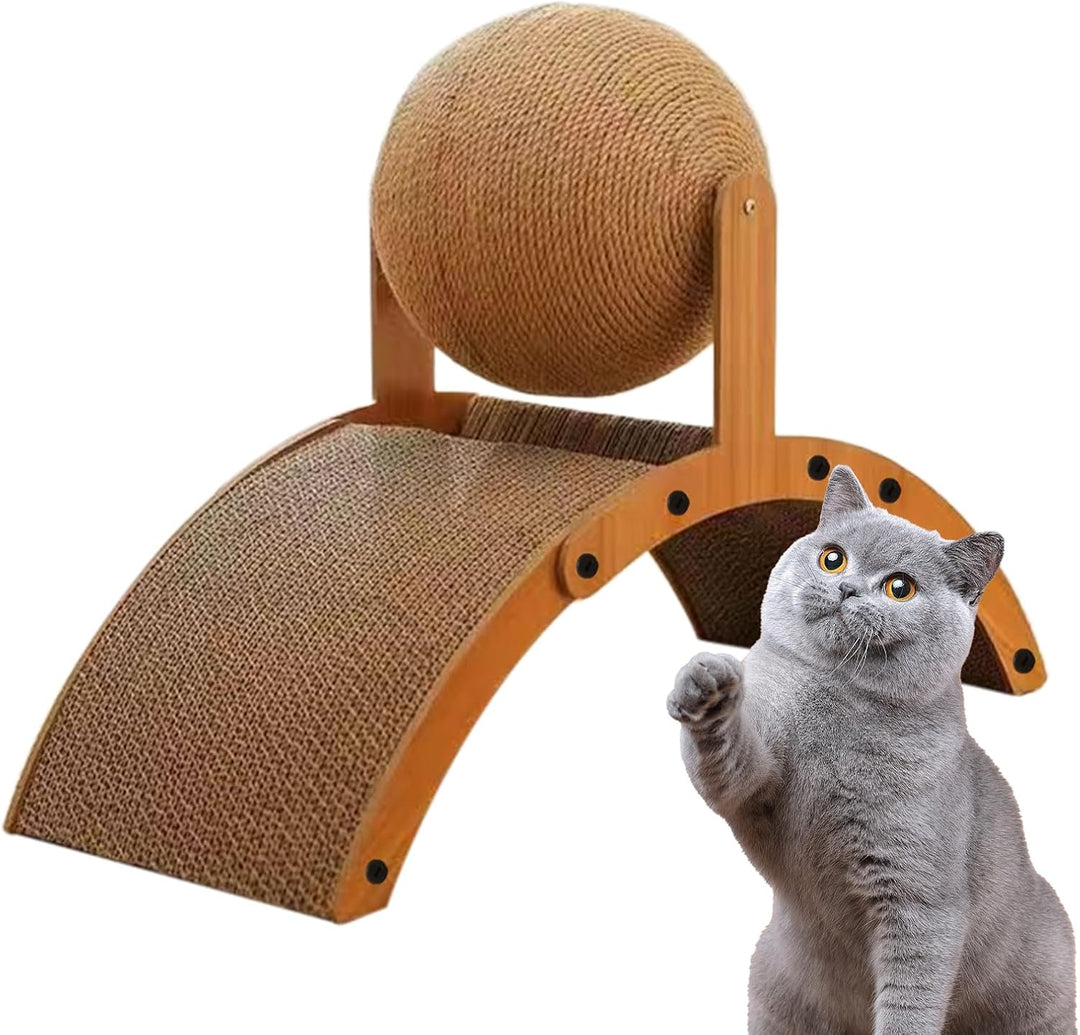 Kratzball Für Katzen - Kratzbrett - Interaktives Katzenspielzeug Mit Wellpappe Vertikaler Kratzbrett