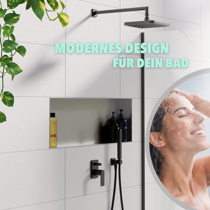 HAGO24 DIY Duschnische 90x30cm I Wandnische Dusche aus Edelstahl I einbaubare Duschablage in silber