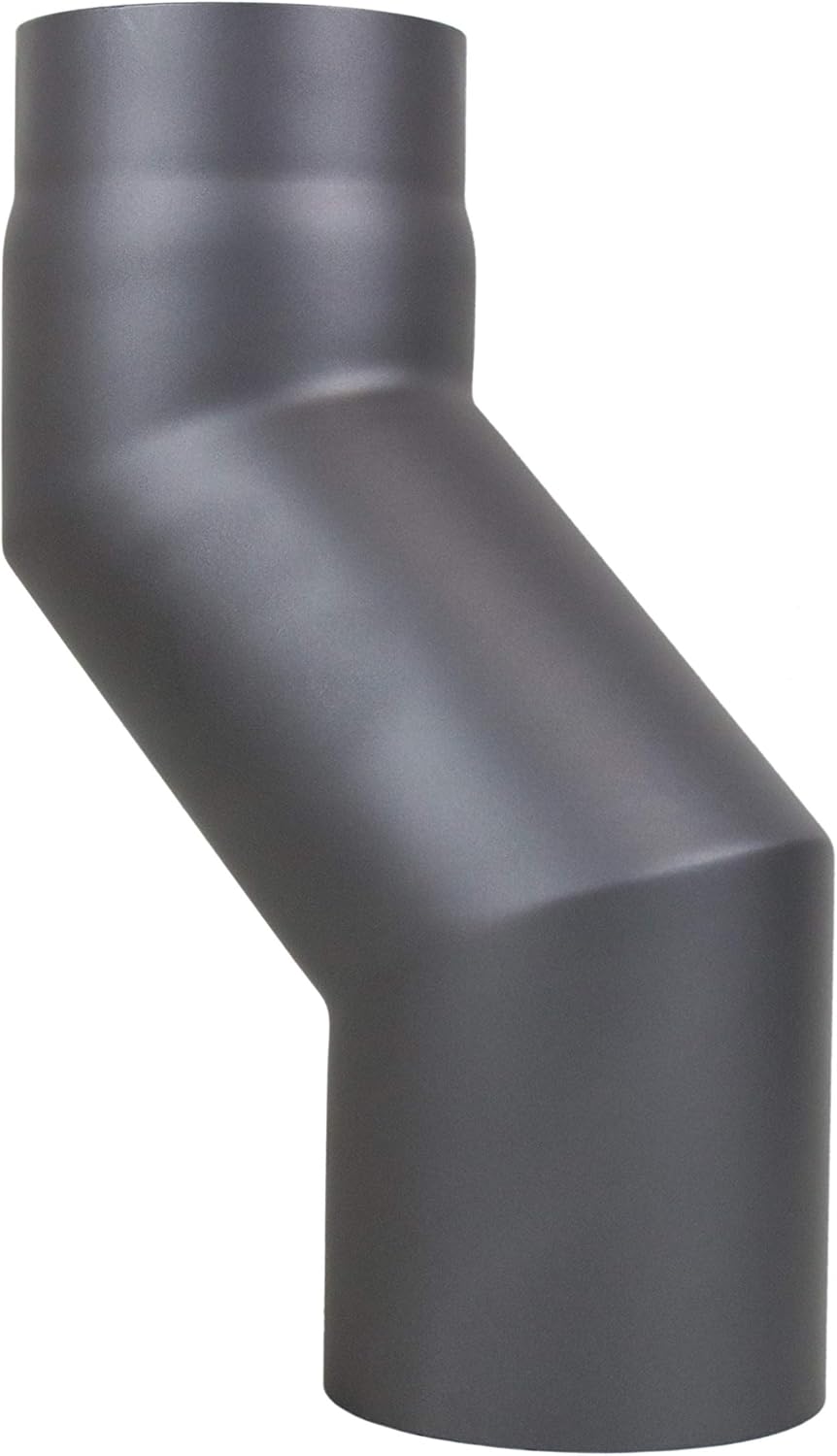 LANZZAS Ofenrohr Versatzbogen 120 mm, im Durchmesser, DN Ø 150 mm, Farbe: gussgrau - weitere Rohre a