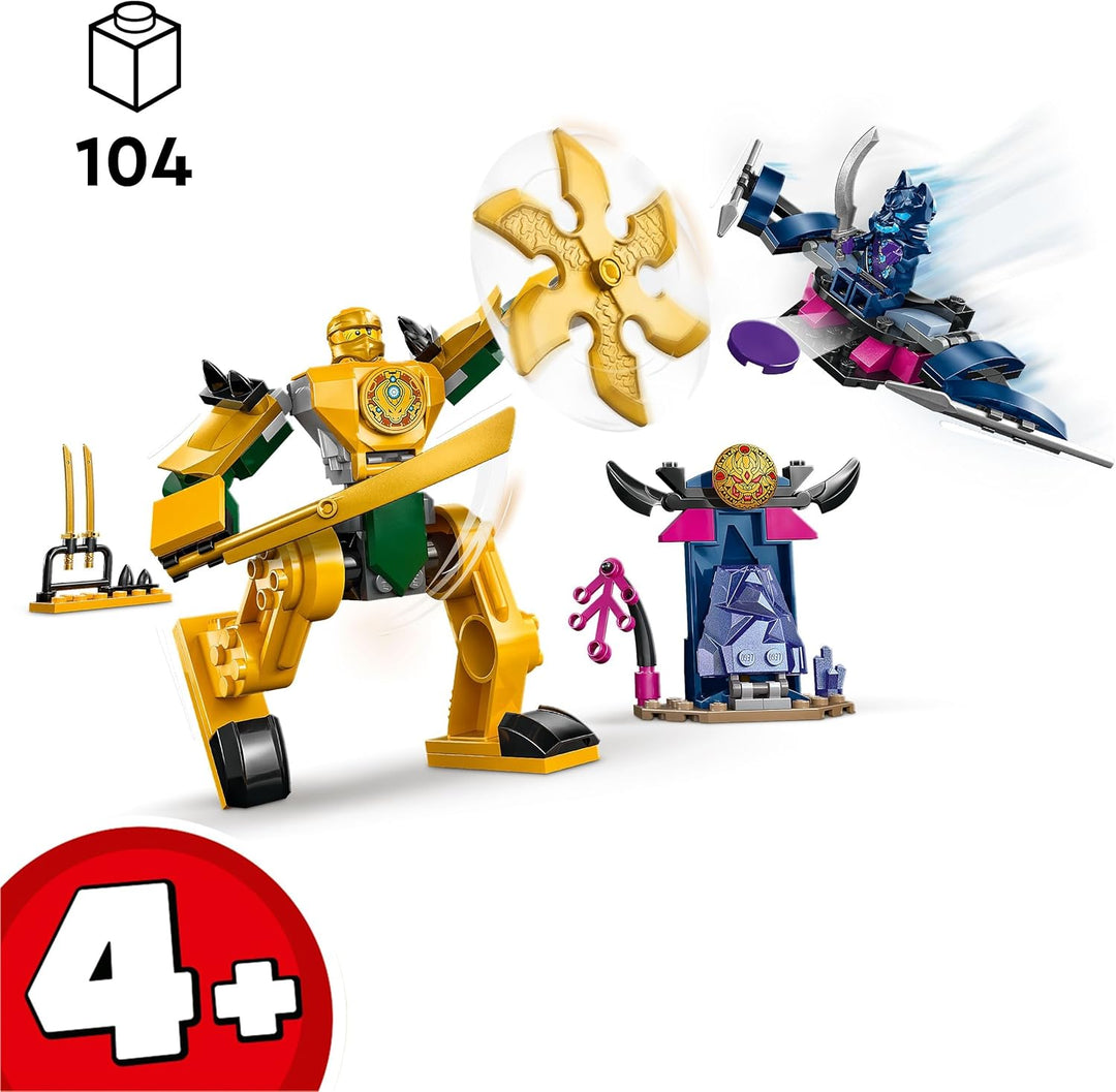 LEGO NINJAGO Arins Battle Mech, Ninja-Spielzeug für Kinder ab 4 Jahre mit Figuren inkl. Arin mit Min