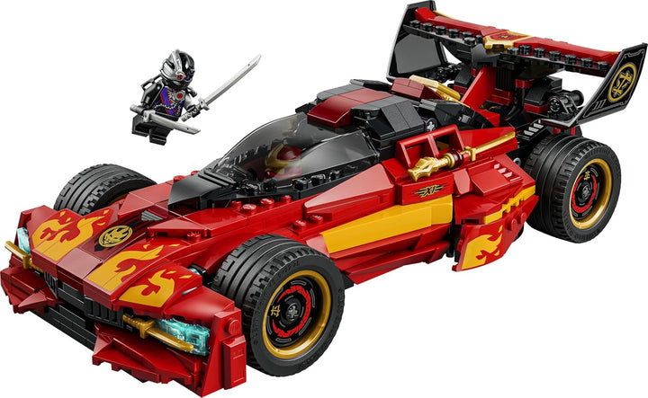LEGO NINJAGO 15-jähriges Jubiläum: X-1 Ninja Supercar - Rennwagen Modellbau mit Motorrad und 3 Minif