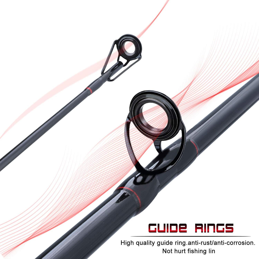 Sougayilang Angelrute für Karpfen, Angelrute aus Kohlefaser, super hart, 4/5 Abschnitte, tragbare An