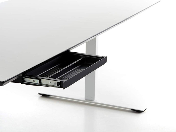TecLines TUS007W Untertisch Schublade 186mm tief inkl. Kunststoffeinsatz S, weiss