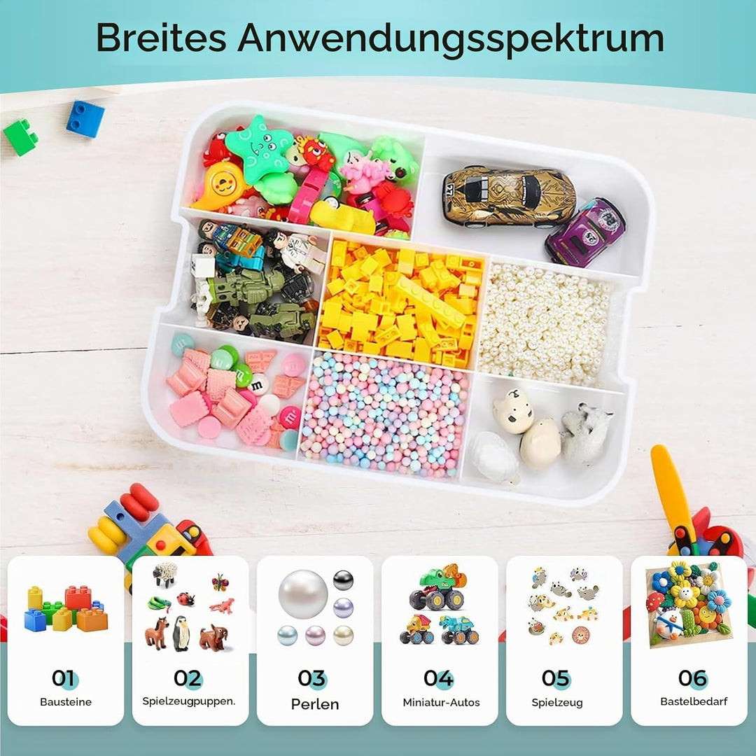 Kinder Aufbewahrungsbox mit Deckel für Lego Bausteine, 3 Stufen Aufbewahrungsboxen für Lego, Stapelb
