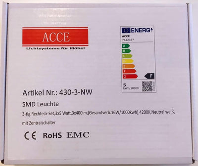 ACCE Super dünn und Aluminiumkörper LED Unterbauleuchte Küchen Möbel Leuchte Neutralweiss inkl Konve