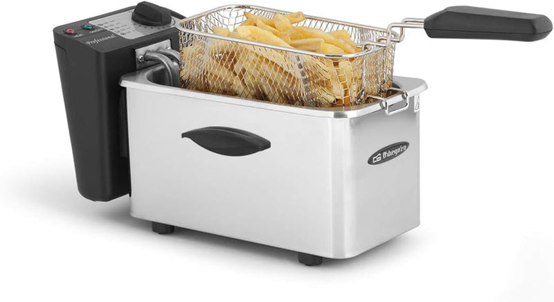 Orbegozo FDR 25 - Professionelle Fritteuse, 2,5 Liter, einstellbares Thermostat, Leuchtanzeigen, iso