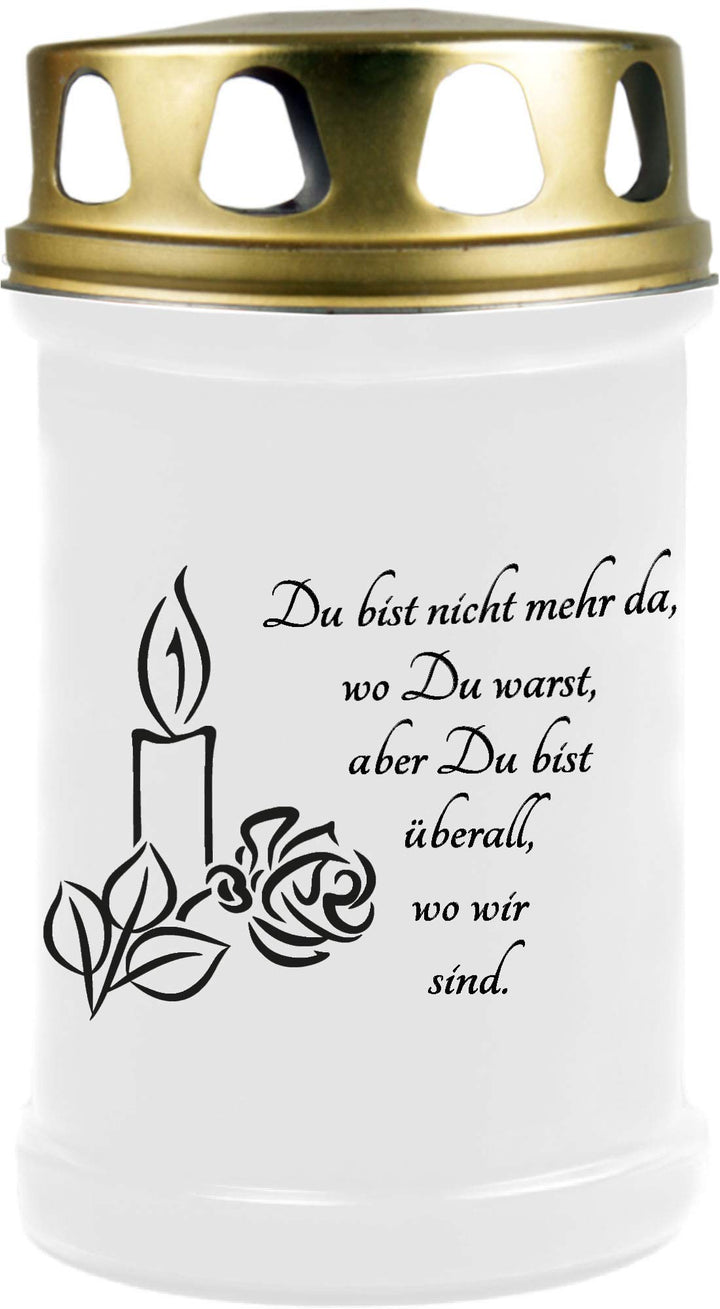 HS Candle 8er Pack Grabkerzen mit Motiv, Grablicht mit Brenndauer von ca. 2 Tage, Motiv: Kerze, in v