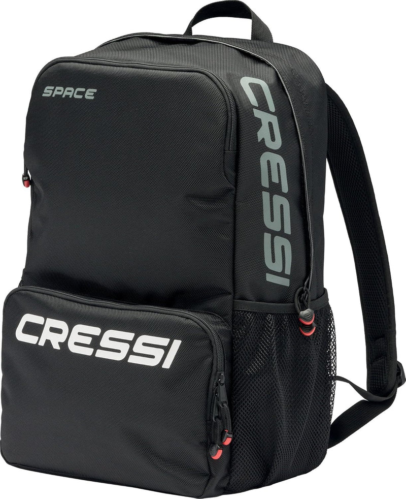 Cressi Space - Unisex Erwachsene Rucksack - Hohe Qualität Schwarz/Logo Weiss Silber, Schwarz/Logo We