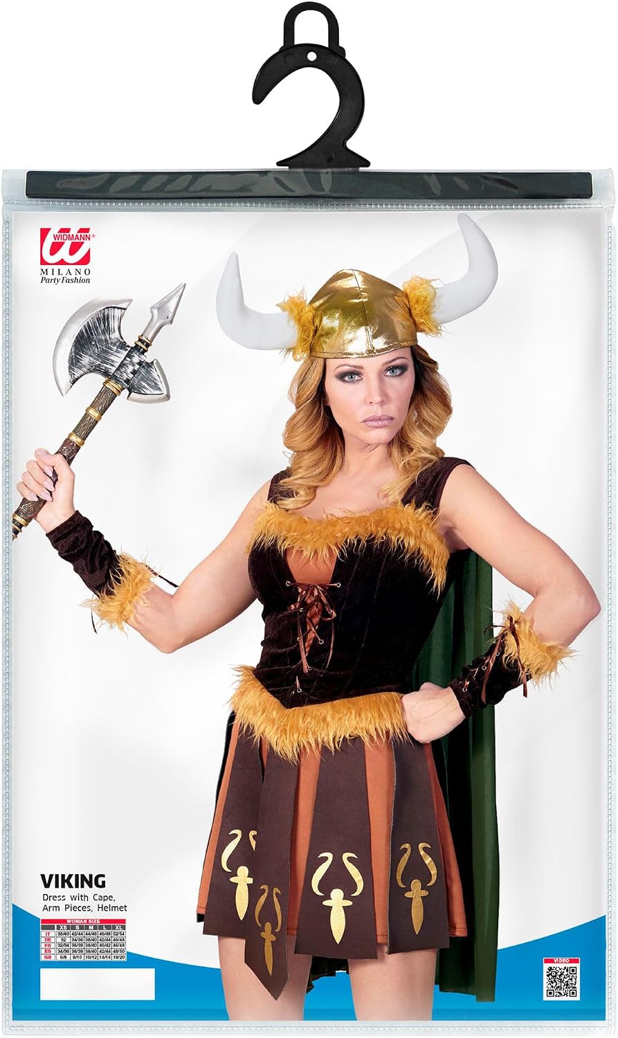 W WIDMANN MILANO Party Fashion - Kostüm Wikinger, Kleid, Viking, Krieger, Faschingskostüme, S
