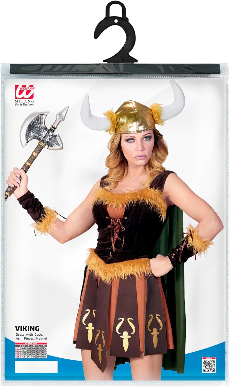 "VIKING" (dress with cape, arm pieces, helmet) - (M), M