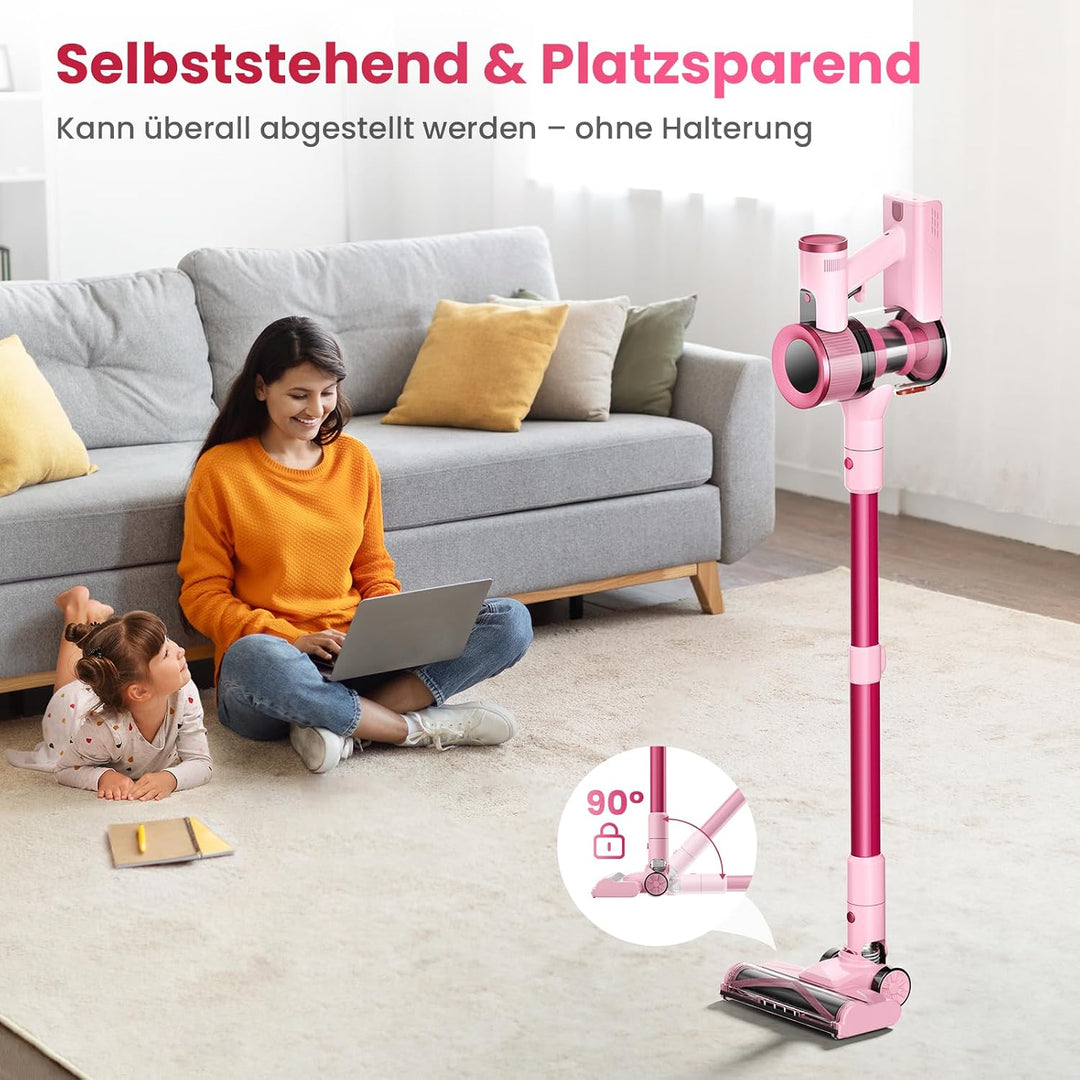 Dzaki Akku Staubsauger Kabellos 50.000 Pa, 55 Min. Laufzeit, Selbststehend, Touch Display, Anti-Tang