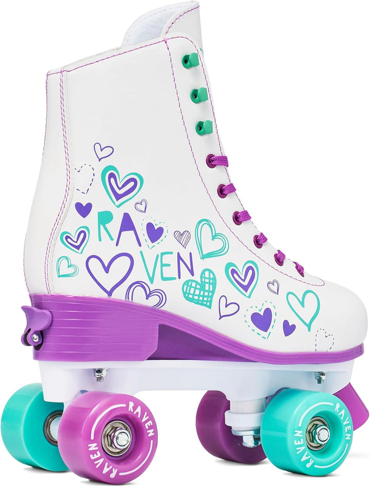 RAVEN Rollschuhe Roller Skates für Kinder Erwachsene Mädchen Damen verstellbar 31-34 (20-21,5cm) Tri