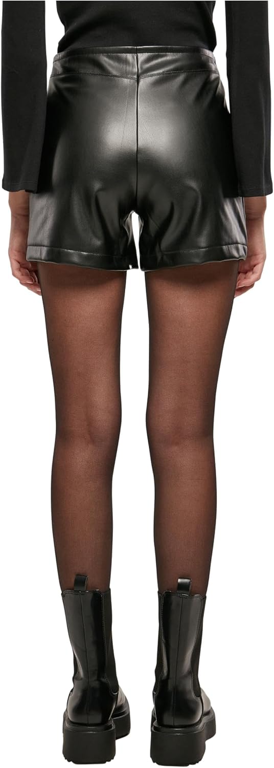 Urban Classics Ladies Synthetic Leather Shorts, stylische Frauen Kunstlederhose, erhältlich in der F