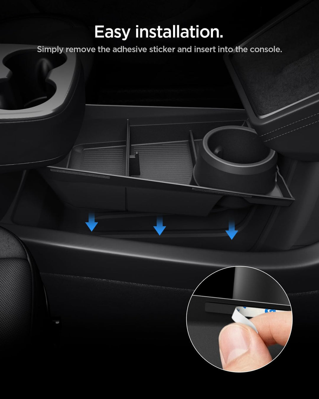 Spigen Tesla Model Y Juniper 2025 2026 (NUR Standard) Organizer für die untere Mittelkonsole mit Get
