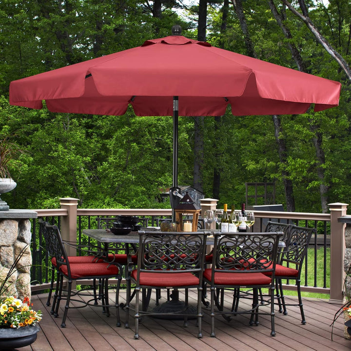 MASTERCANOPY 270 cm Sonnenschirm mit Volant Patioschirm Gartenschirm Terrassenschirm Tischschirm Mar