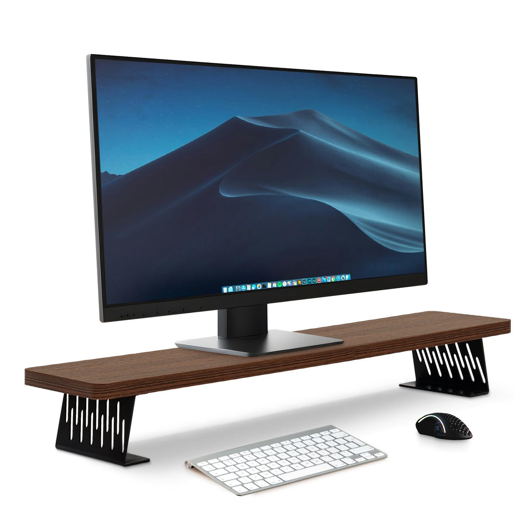 80x23.5cm Bildschirmerhöhung für 2 Monitore, Monitorständer Schreibtisch Holz für Computer, TV, Lapt