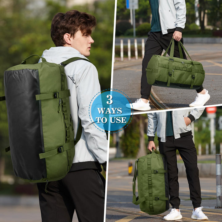 TAIHOYIN Sporttasche & Reisetasche 60L Gross Trainingstasche Herren Damen mit Schuhfach & Rucksack-F