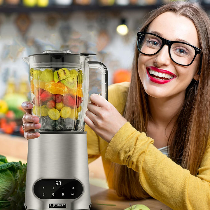 Yoer Vitalio JB04S, 2-in-1 Standmixer, 2200W, 2,4L Tritan-Krug, Automatikprogramme, LED-Anzeige, Ede