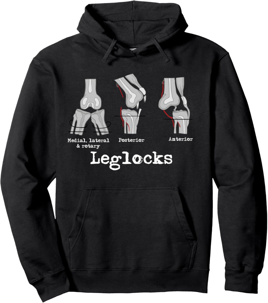 Brazilian Jiu-jitsu Jiu-Jitsu Leg lock Anatomy BJJ Pullover Hoodie