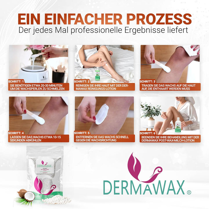 Dermawax Kokosnuss Multidirektional Enthaarungswachs zur Haarentfernung Gesicht Augenbrauen Intim Bi