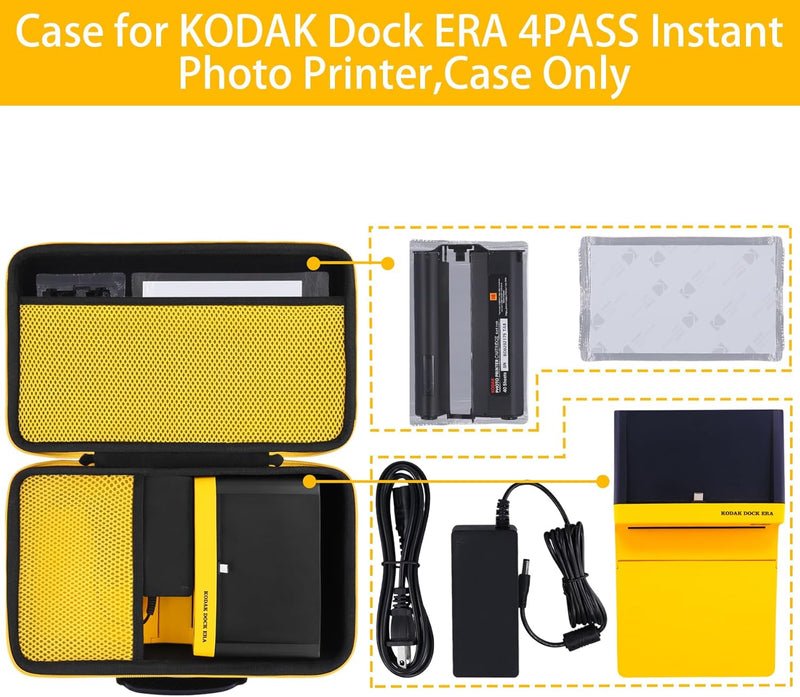 Khanka Ersatz-Hartschalenkoffer für Kodak Dock ERA 4PASS Sofortbilddrucker (4x6 Zoll), nur Koffer (s