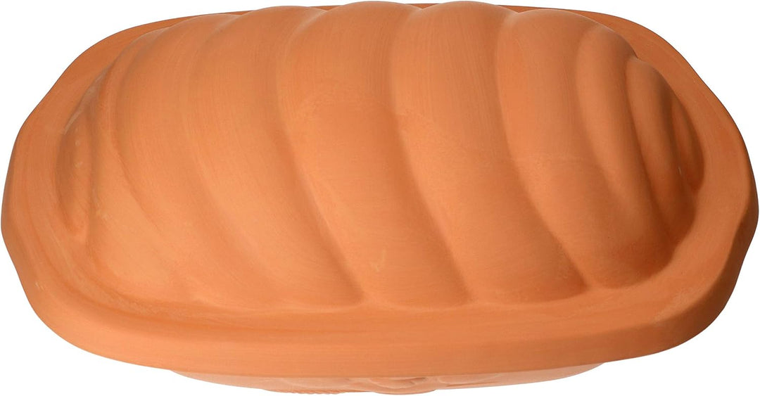MamboCat Terrakotta-Topf Berti zur Brot-Aufbewahrung I 100% Natur Ton-Behälter mit Deckel hält Toast