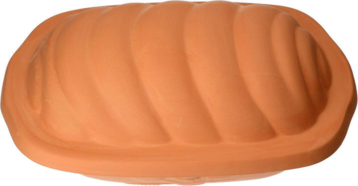 MamboCat Terrakotta-Topf Berti zur Brot-Aufbewahrung I 100% Natur Ton-Behälter mit Deckel hält Toast