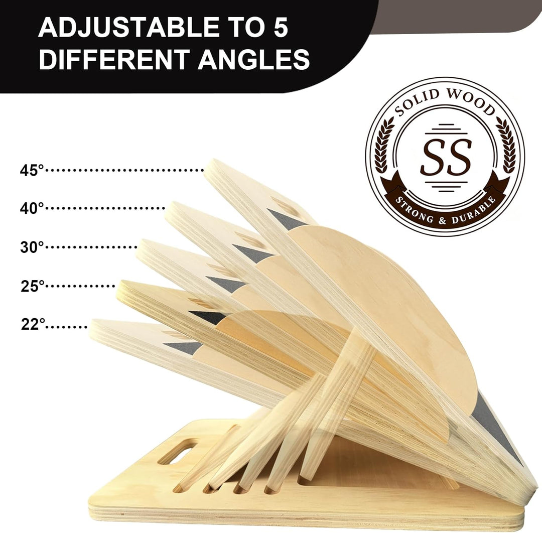 2-in-1 Wadendehner Schrägbrett aus Holz: Balance Board für Erwachsene, Massivholz-Klapp-Slant Board