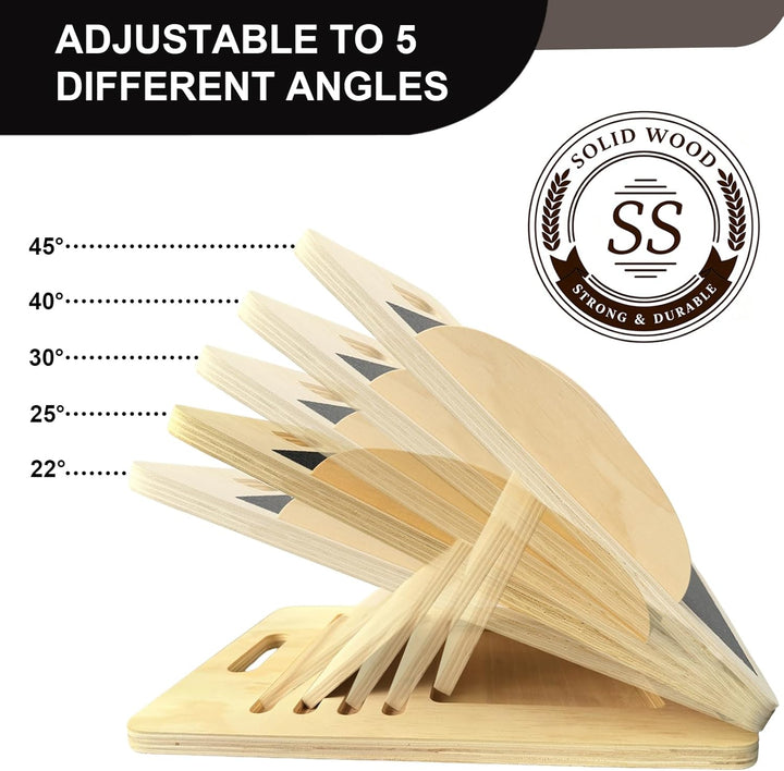 2-in-1 Wadendehner Schrägbrett aus Holz: Balance Board für Erwachsene, Massivholz-Klapp-Slant Board