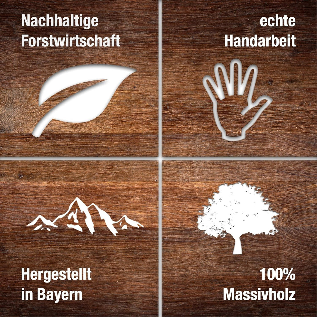 WOODS Garderobenhaken quadratisch aus Holz I handgefertigt in Bayern I einzeln oder als Garderobenle