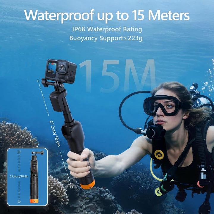 Schwebender Handgriff Selfie Stick Stativ Wasserdicht Ausziehbares Selfie Einbeinstativ Griff mit Bl