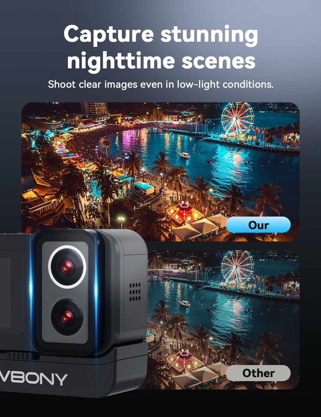 SVBONY SVGo 4K30FPS Unterwasserkamera, WiFi Action Cam, EIS Stabilisierung, Wasserdicht Bis 30m, Mag