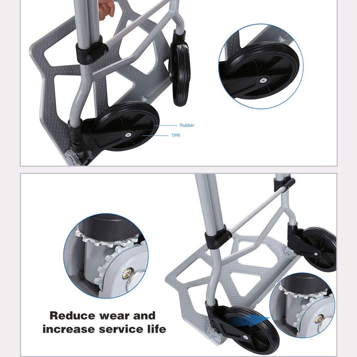 Sackkarre Alu Klappbar Handkarren Transportkarre 100 kg Belastbarkeit für Einkaufen, Reisen, Umzug 1