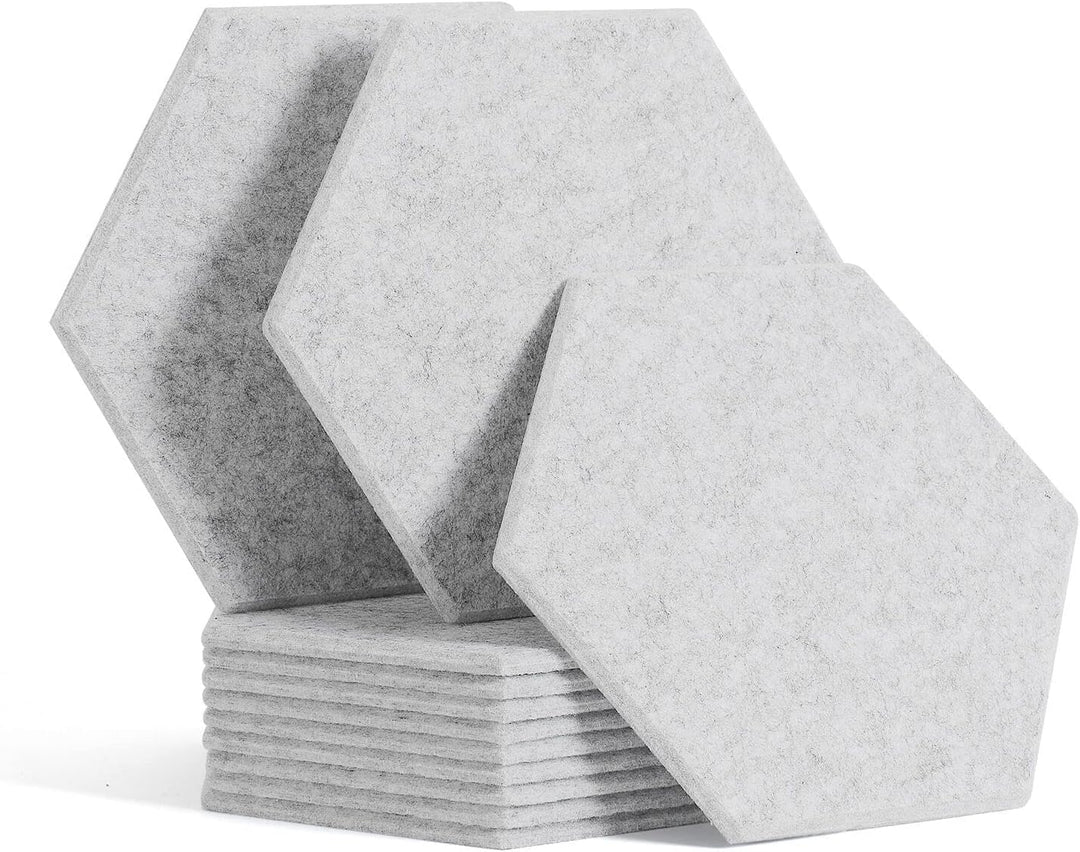 Rdutuok 12 Stück Akustik Panel,30x26x1cm Hexagon Akustik Absorber Schallschutzplatten Akustikpaneele
